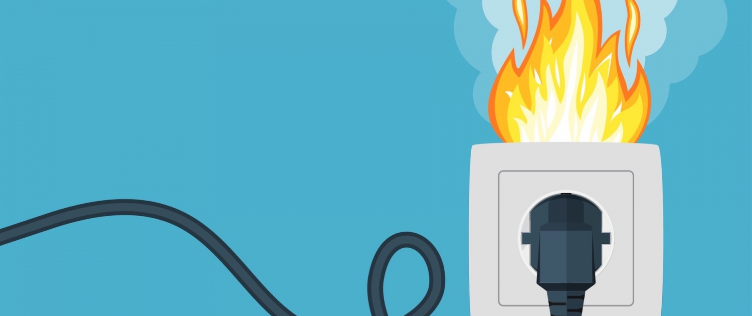 electrical outlet on fire